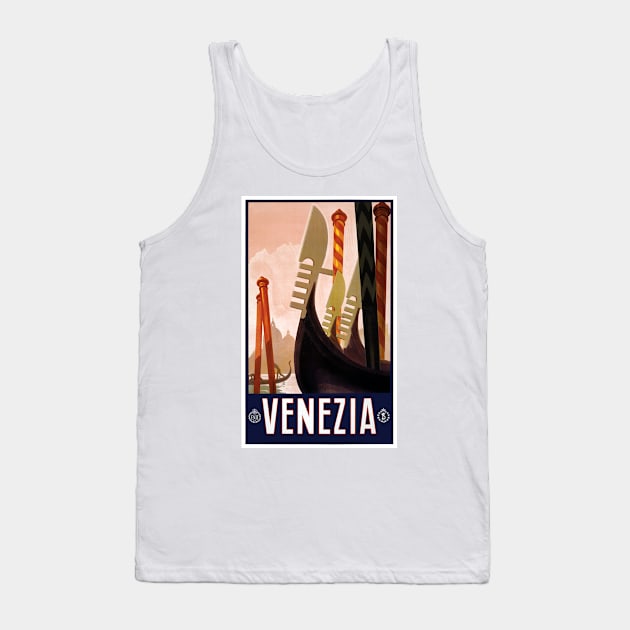 Vintage Travel Poster Italy Venice Venezia Tank Top by vintagetreasure